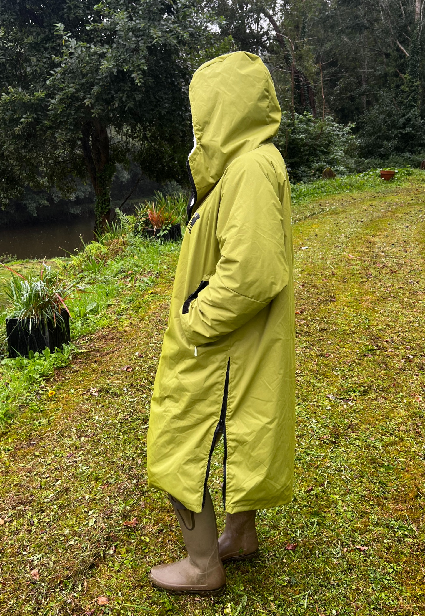 Forest Green fleece lined waterproof walking and riding coat from Hector and George