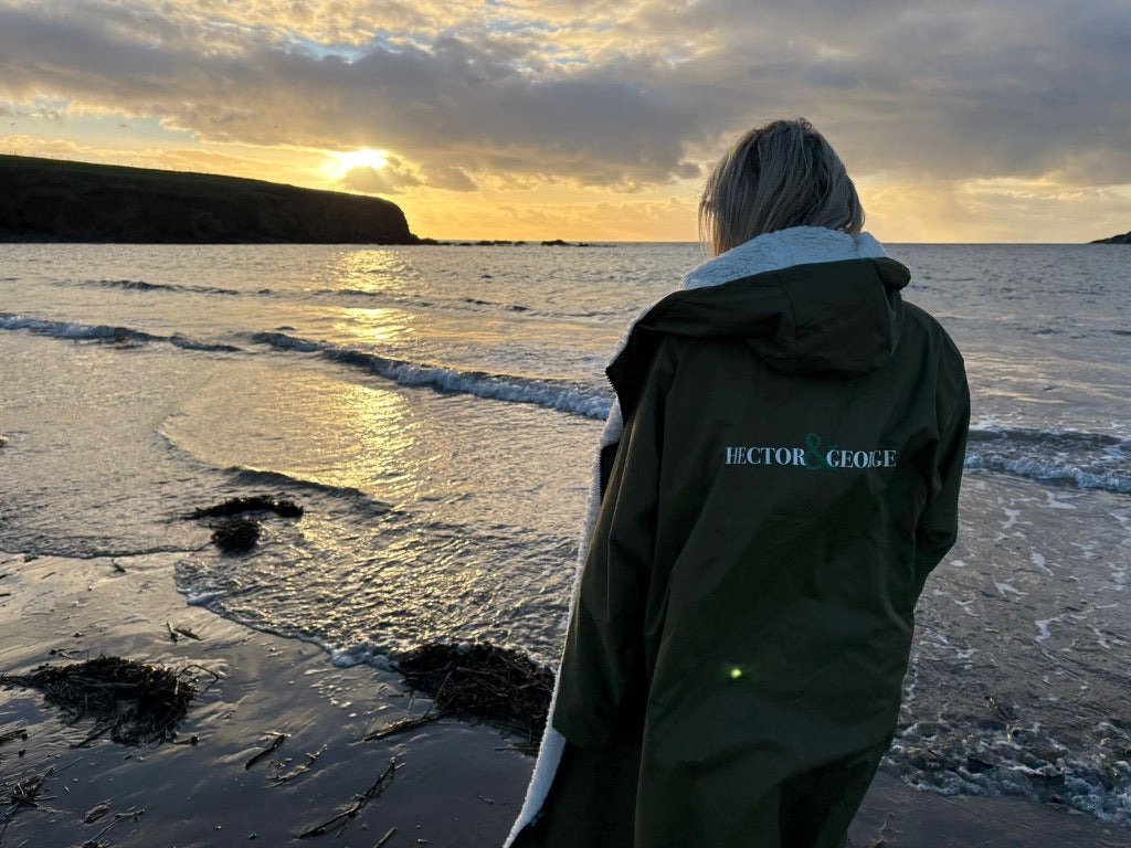 Waterproof Fleece-Lined Dog Walking Coat – Forest Green