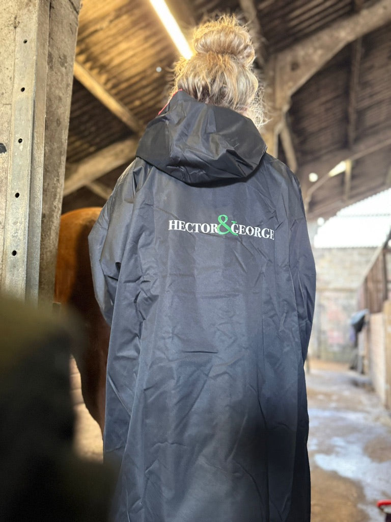 Black Waterproof Dog Walking Coat – Fleece Lined | Hector & George