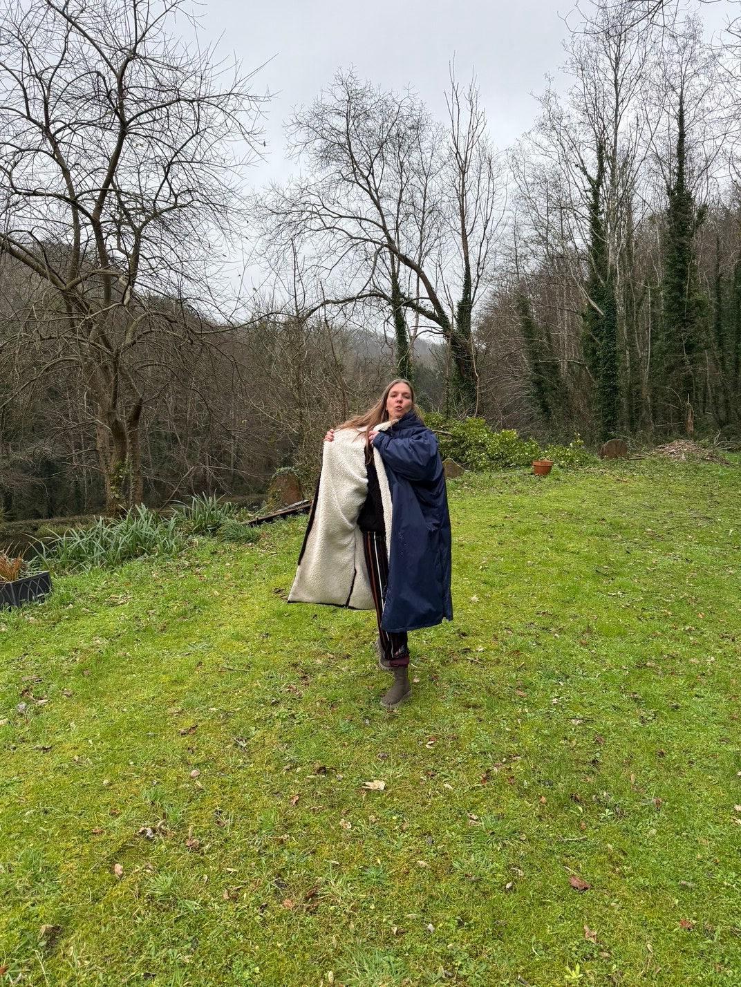 Ocean Blue | Hector and George Long Fleece Lined Coat