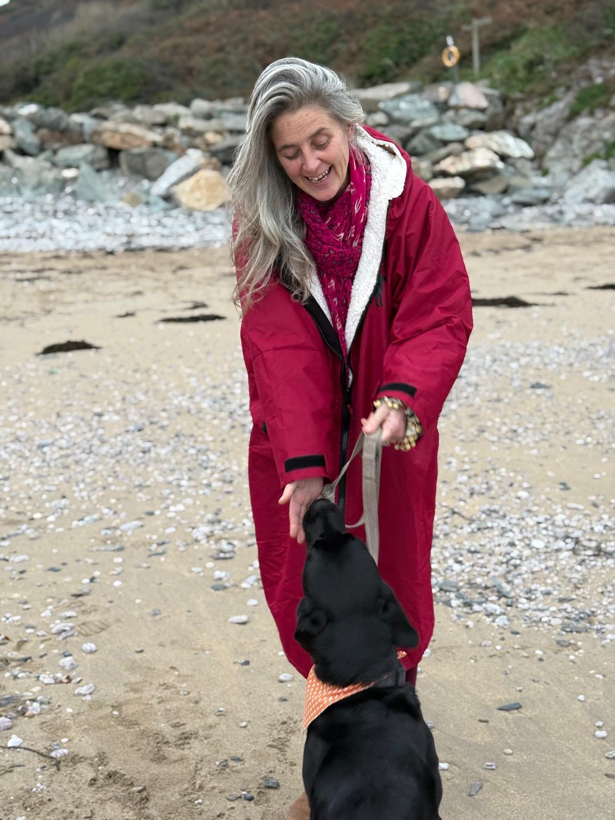 Hibiscus red fleece lined walking coat from Hecto and George