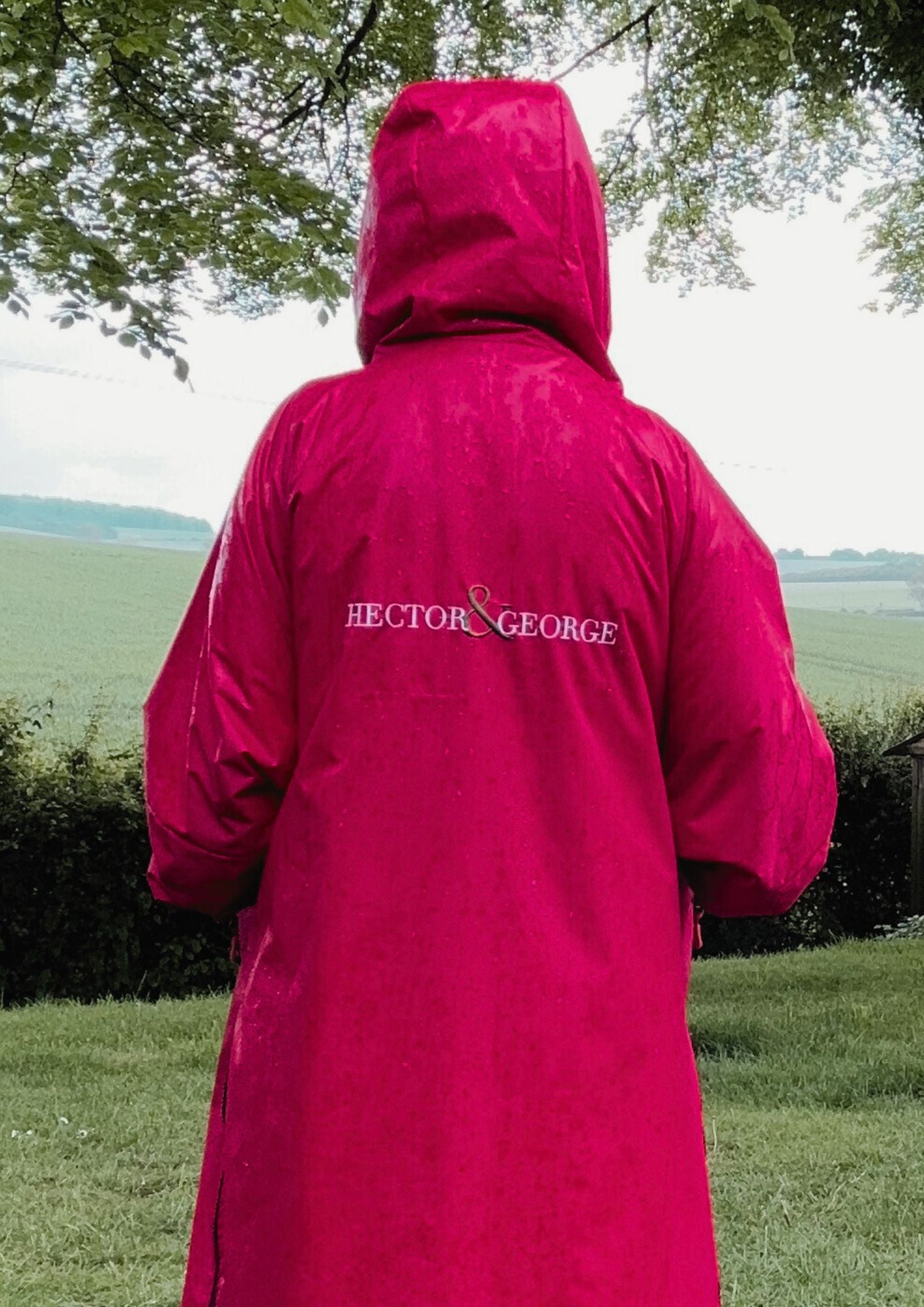 Poppy Red fleece lined waterproof coat from Hector and George