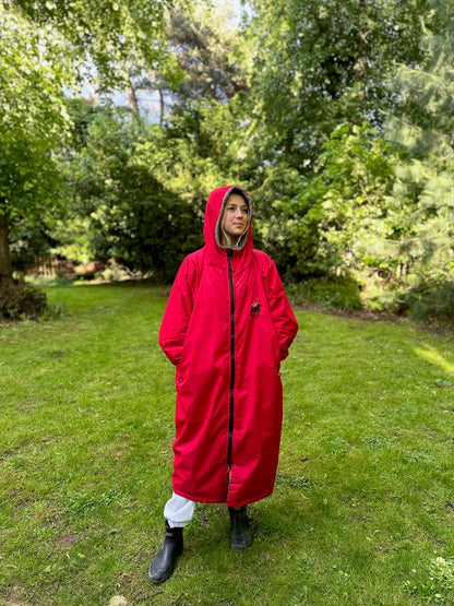 Poppy Red fleece lined waterproof coat from Hector and George