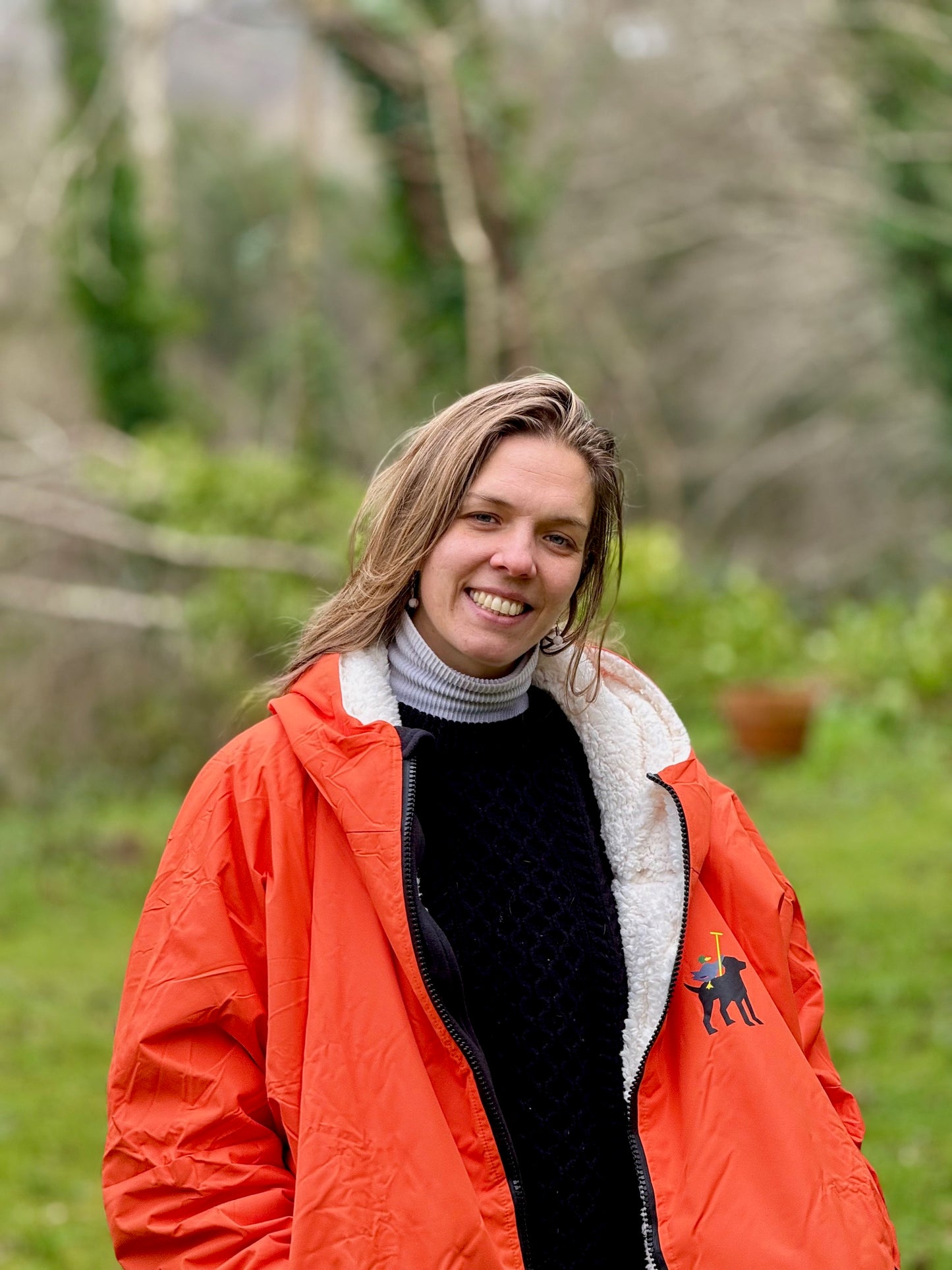 Orange | Hector and George Long Fleece Lined Coat