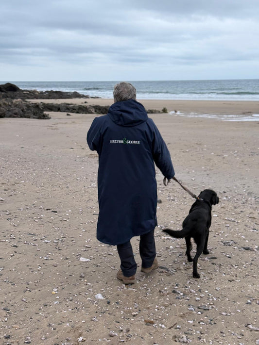 Ocean Blue | Hector and George Long Fleece Lined Coat